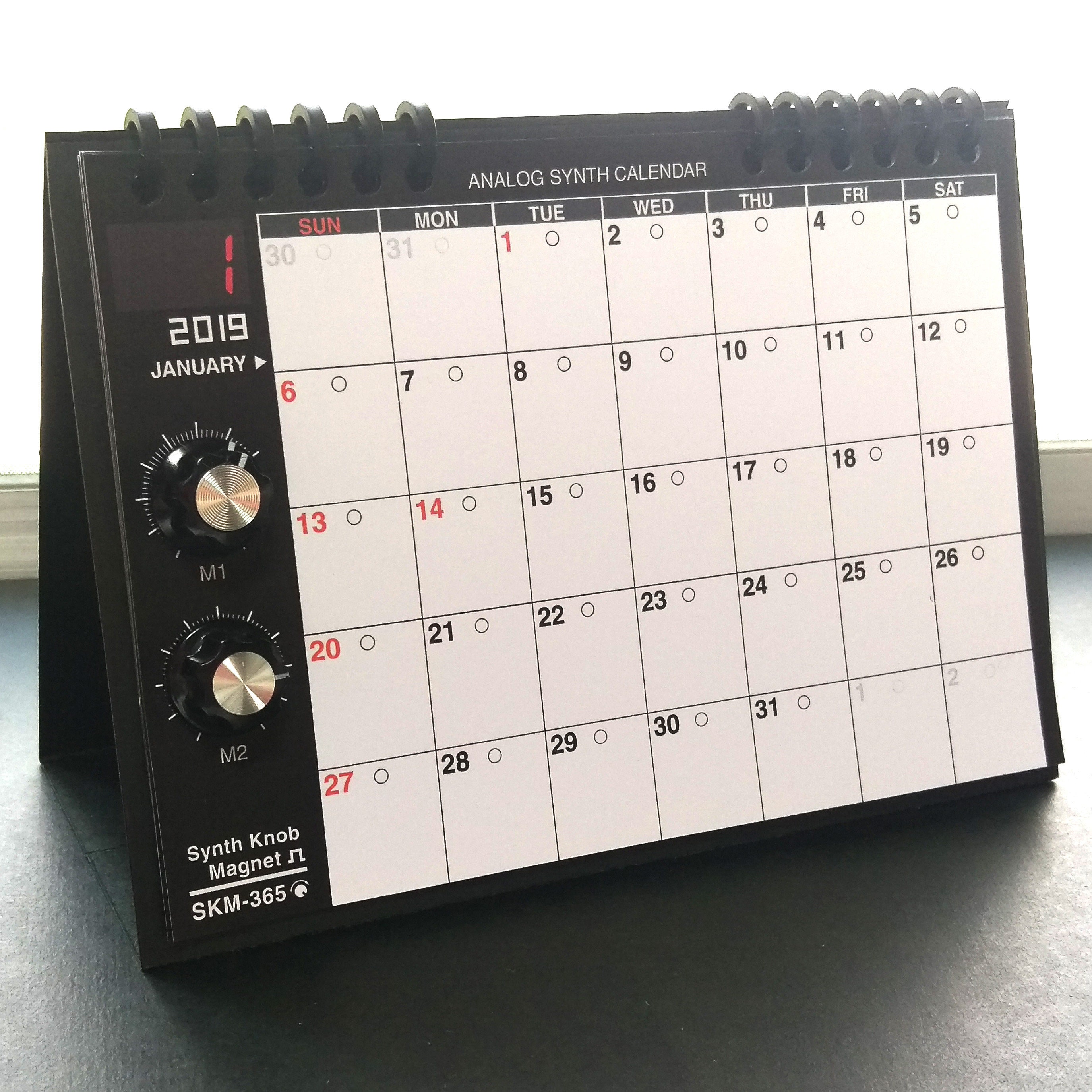 Calendar Analog synth design desktop calendar2019 SKM365PE Etsy