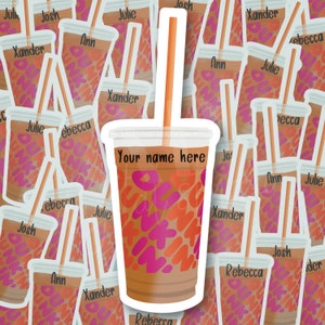 Custom Dunkin Iced Drink Sticker