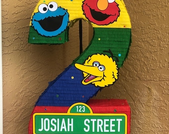 Sesame Pinata | Second Birthday | 2 pinata | Yellow Bird |  Monster