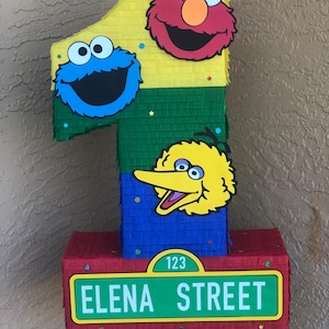 Sesame Pinata | First Birthday | One pinata | Yellow Bird |  Monster