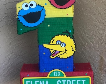 Sesame Pinata | First Birthday | One pinata | Yellow Bird |  Monster