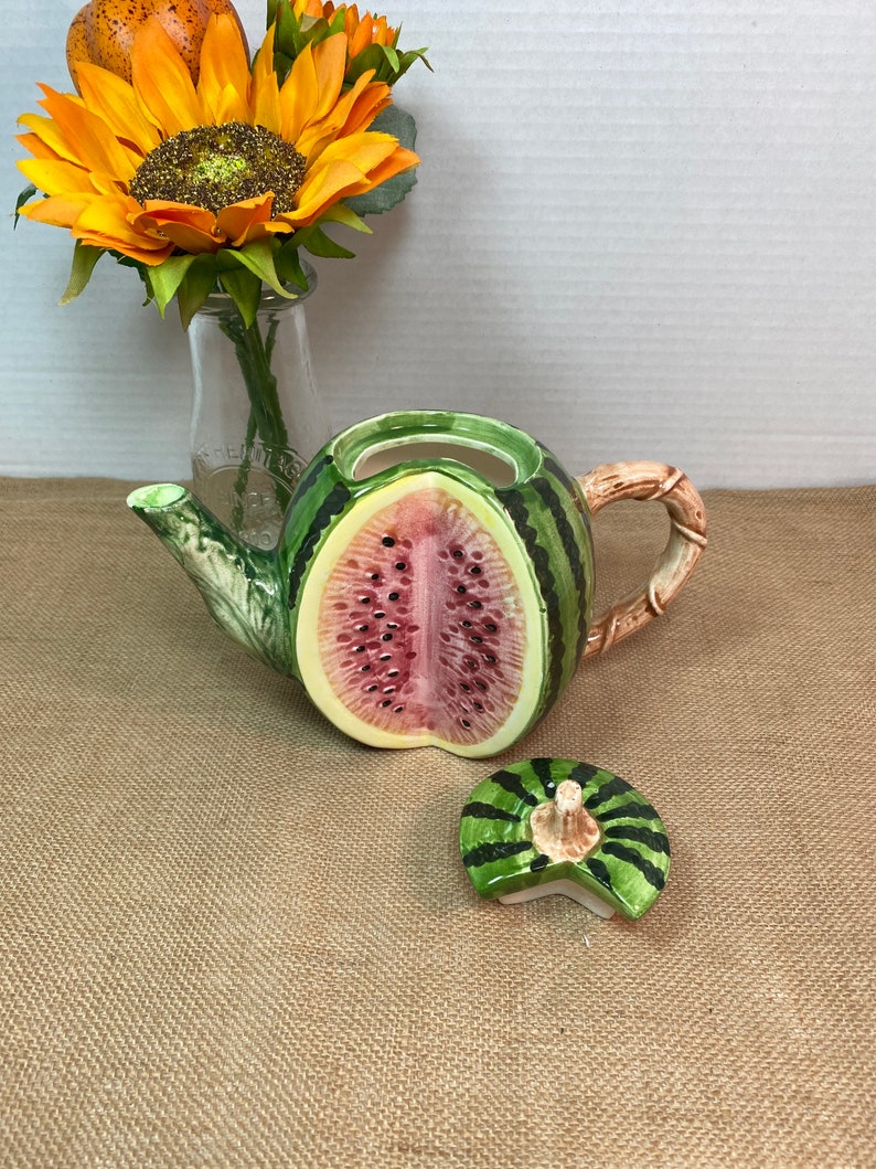 Takahashi Hand Painted Porcelain Sliced Watermelon Teapot Etsy