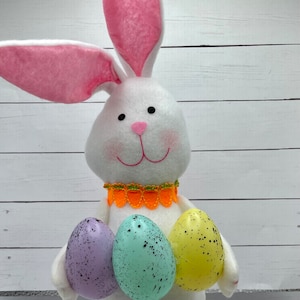 Spring Bunny Decor - Easter Bunny Holding Eggs