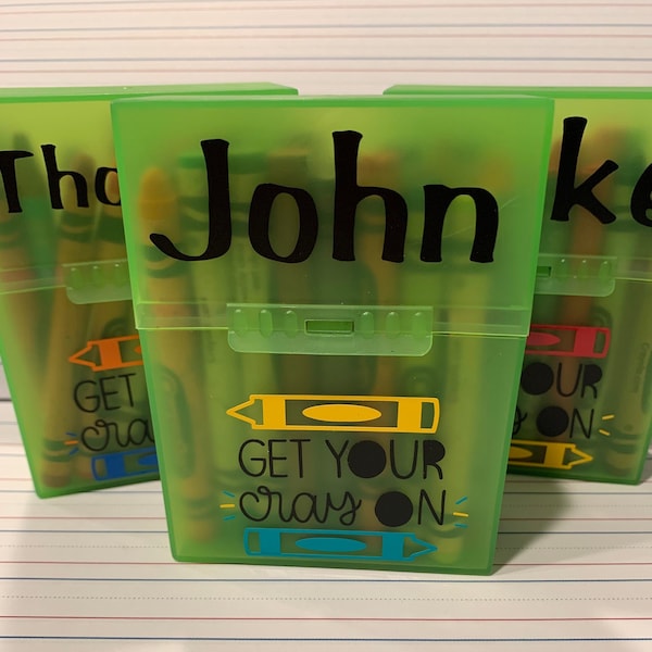 Personalized Crayon Box - Plastic Crayon Box - Back to School