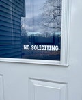 No Soliciting Window Cling - No Soliciting Sign - No Soliciting Door Decal