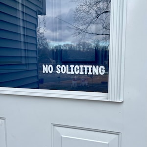 No Soliciting Window Cling - No Soliciting Sign - No Soliciting Door Decal