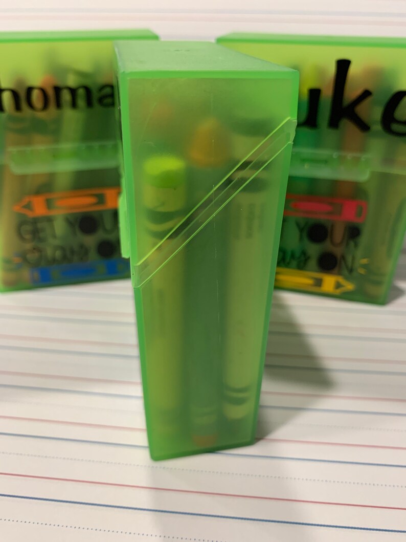 Personalized Crayon Box Plastic Crayon Box Back to School Etsy