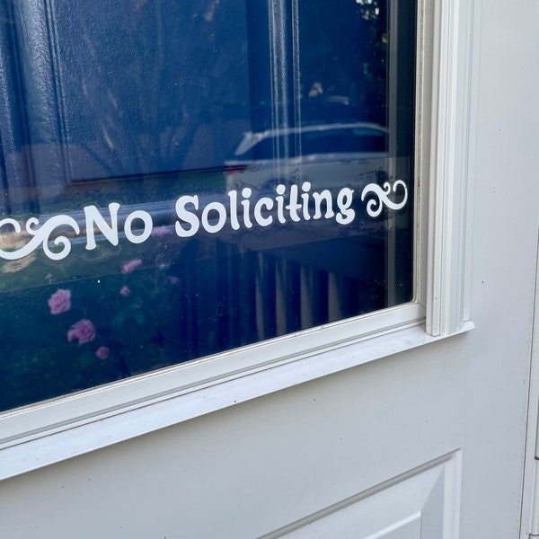 No Soliciting Window Cling - No Soliciting Front Door Static Cling