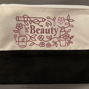 Beauty Cosmetic Bag - Rose Foil Personalized Cosmetic Bag