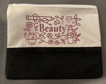 Beauty Cosmetic Bag - Rose Foil Personalized Cosmetic Bag