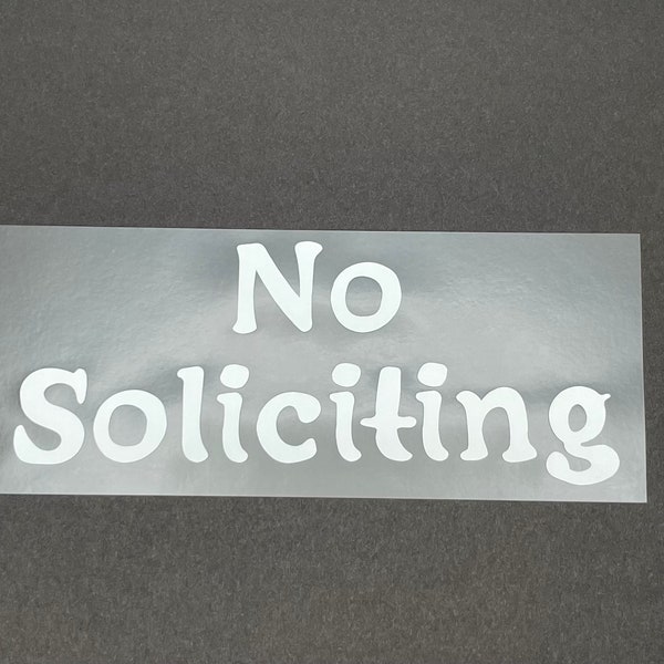 Small No Soliciting Window Cling - No Soliciting Front Door Static Cling