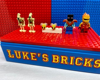 Personalized Kids Brick Organizer - Kids Building Box - Personalized Kids Brick Container
