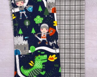 Set of Knights, Castle & Dragon Cloth Napkins - Flannel Cotton Napkins