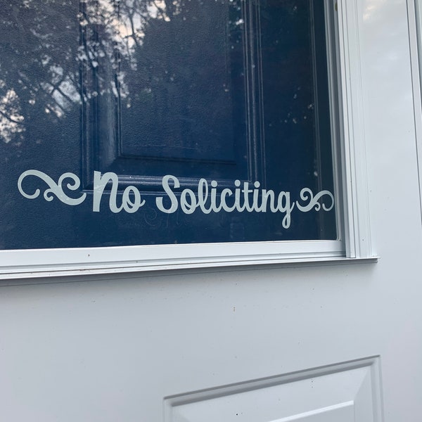 No Soliciting Window Cling - No Soliciting Sign - No Soliciting Door Decal