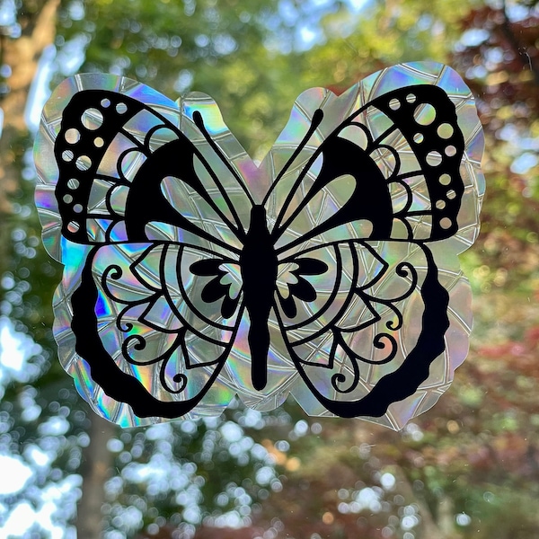 Butterfly Suncatcher Window Cling - Butterfly Stained Glass Cling