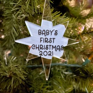 Baby’s First Christmas Ornament - Acrylic Star Baby’s First Christmas