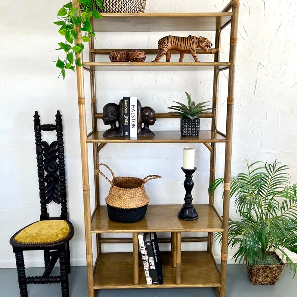 Rattan Bookcase Etsy