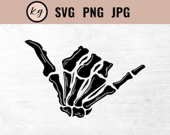 Hang Loose Skeleton Hand Svg - Etsy Ireland
