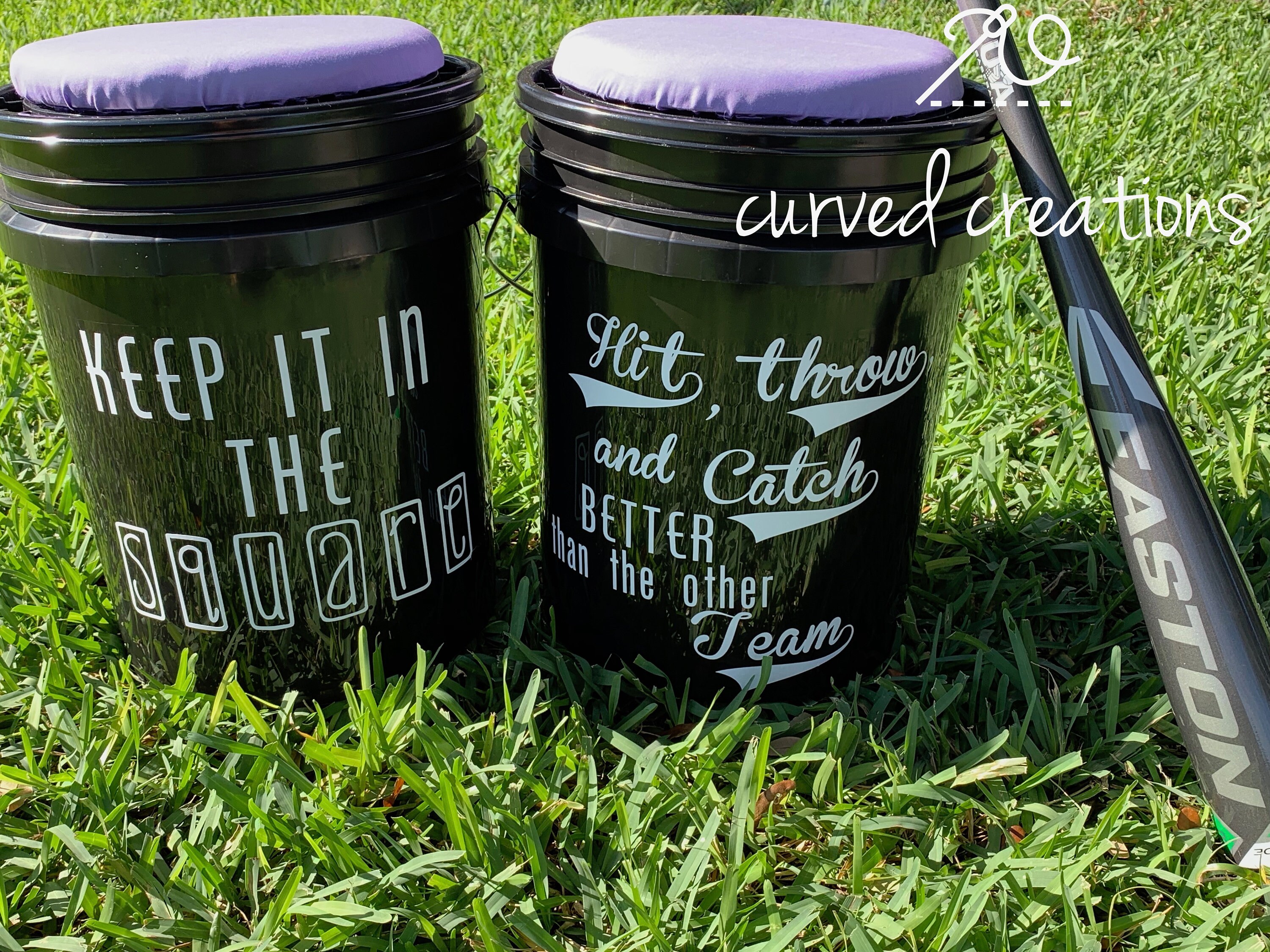 Baseball seat includes cushioned lid and decal. Bucket seat. Etsy