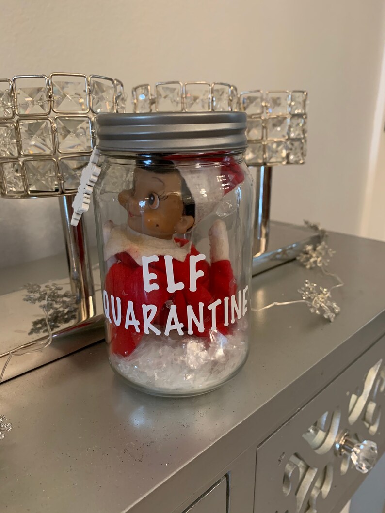 Elf on the Shelf Quarantine Jar silver Etsy