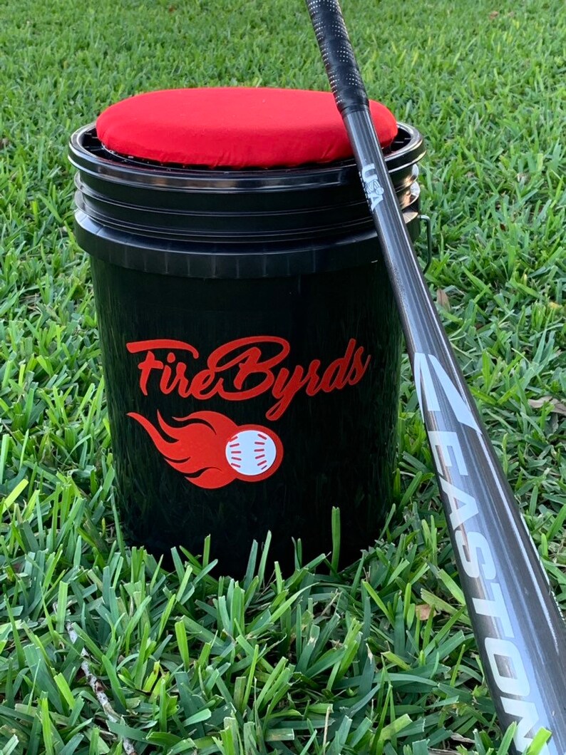 Baseball Seat Includes Cushioned Lid and Decal. Bucket Seat. Etsy