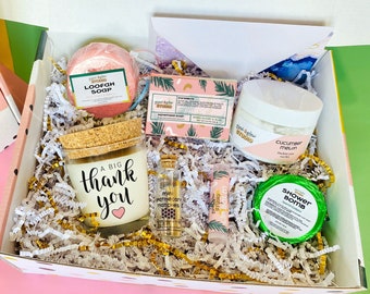 Thank You Gift Box, Appreciation Candle Spa Gift Set, Gift for Employee, Hostess Gift Idea, Last Minute Gift, Client Thank You Gift Basket