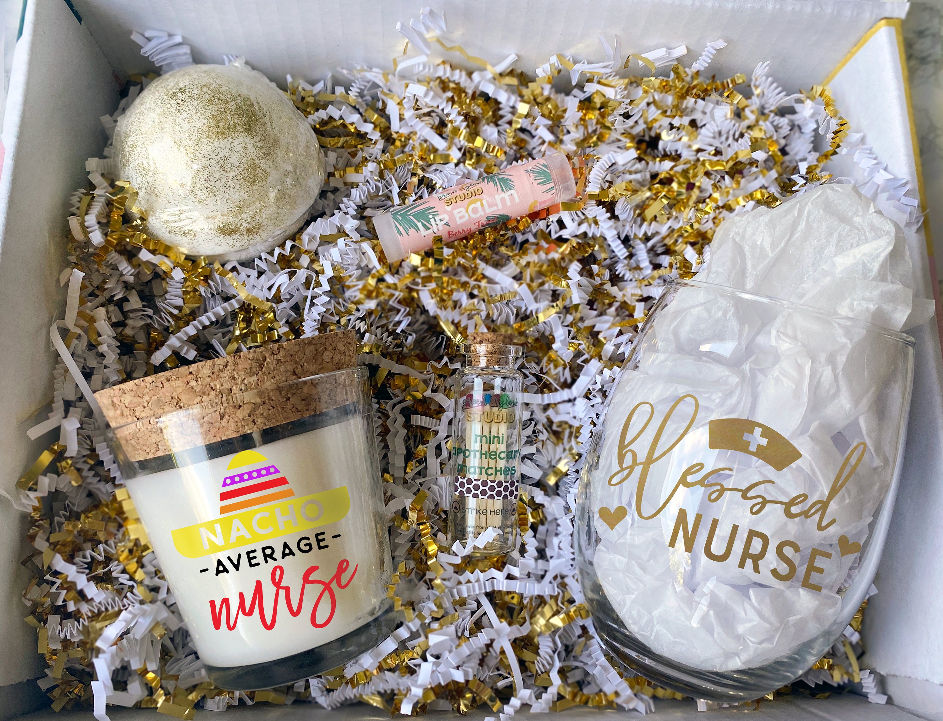 Nurse Appreciation Signature Spa Gift Box Blessed Nurse Wine Etsy