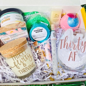 30th Birthday Large Spa Gift Box, Thirty Birthday Gift Set, Build a Birthday Box, 30 Gift for Friend, Thirty Flirty Gift Basket, Thirty AF