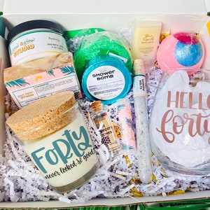 40th Birthday Large Spa Gift Box, Happy Fortieth Birthday Gift Set, Forty Gift Basket Set for Her, Build a Birthday Box, 40 Gift for Friend