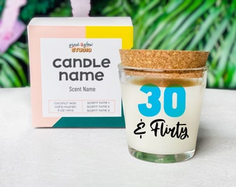 Thirty and Flirty Birthday Candle, 30th Birthday Scented Candle with Gift Box, 30th Birthday Gift for Her, 30 Gift for Woman