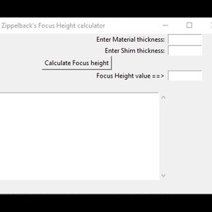 Zippleback Glowforge focus hoogte Calculator-V 1.1