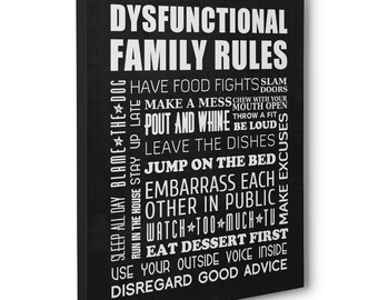 family rule wall art etsy