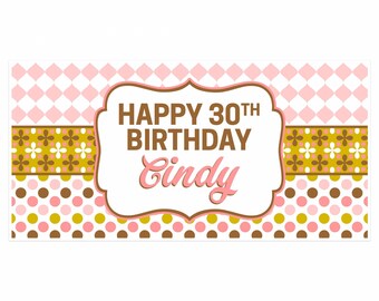 pink birthday banner etsy