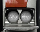 Initial and Name Sandstone Monogram Custom Car Coasters