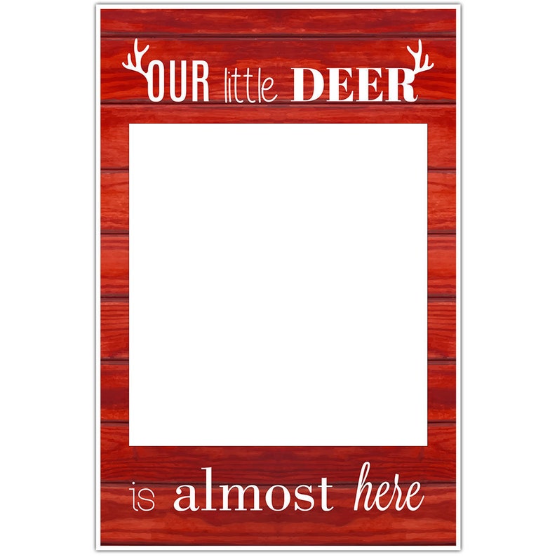 Little Deer Baby Shower Selfie Frame Social Media Photo Prop Poster
