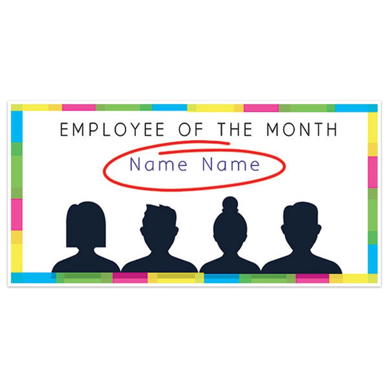 Colors Employee Of The Month Business Banner Etsy