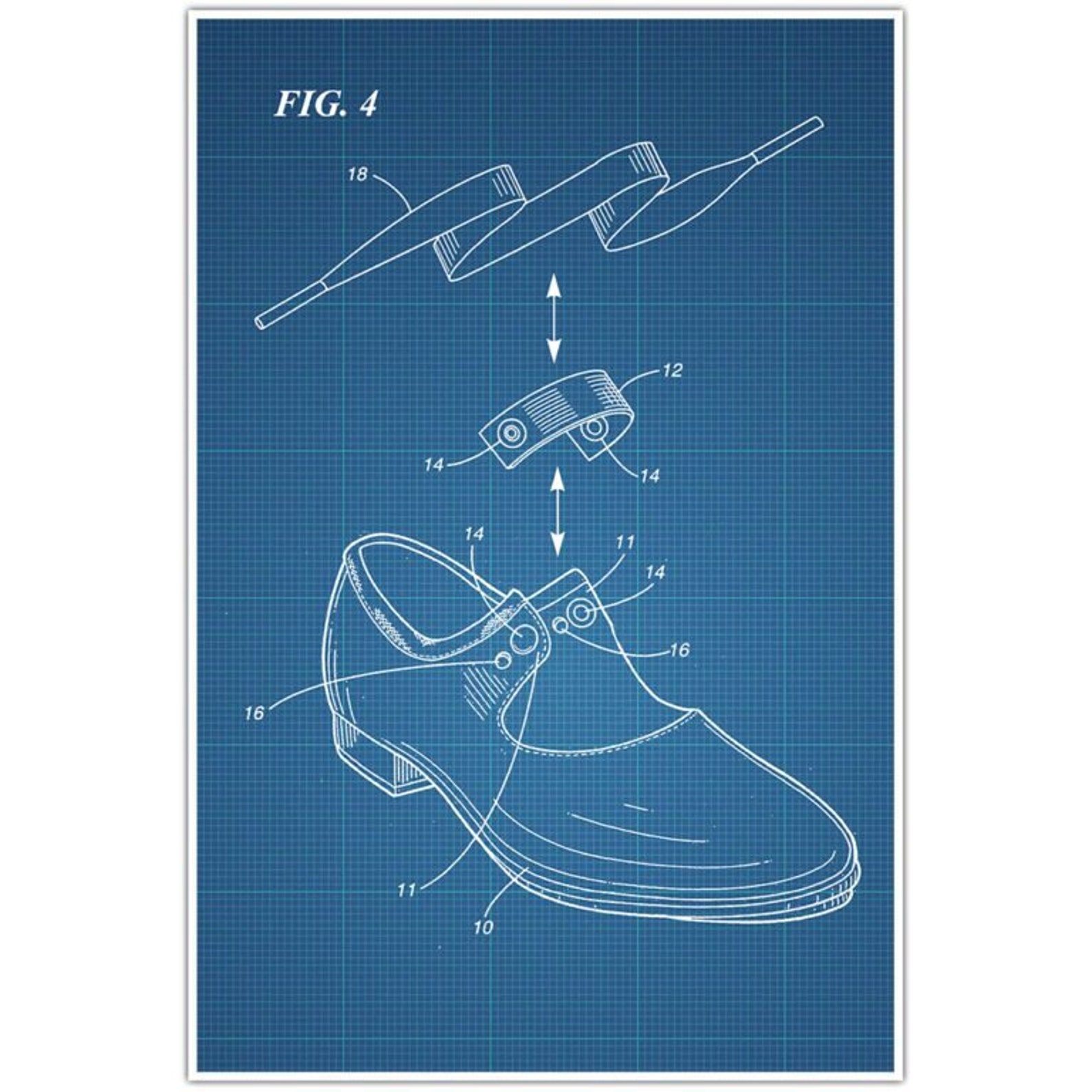 ballet tap shoes patent blueprint poster, ballerina photo art