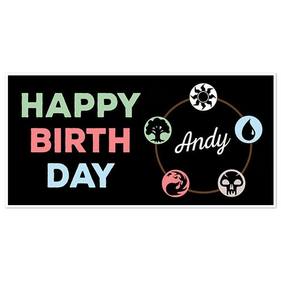 Magic Gathering Birthday Personalized Banner Etsy