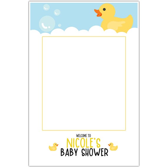 Rubber Ducky Baby Shower Selfie Frame Social Media Photo Prop Poster