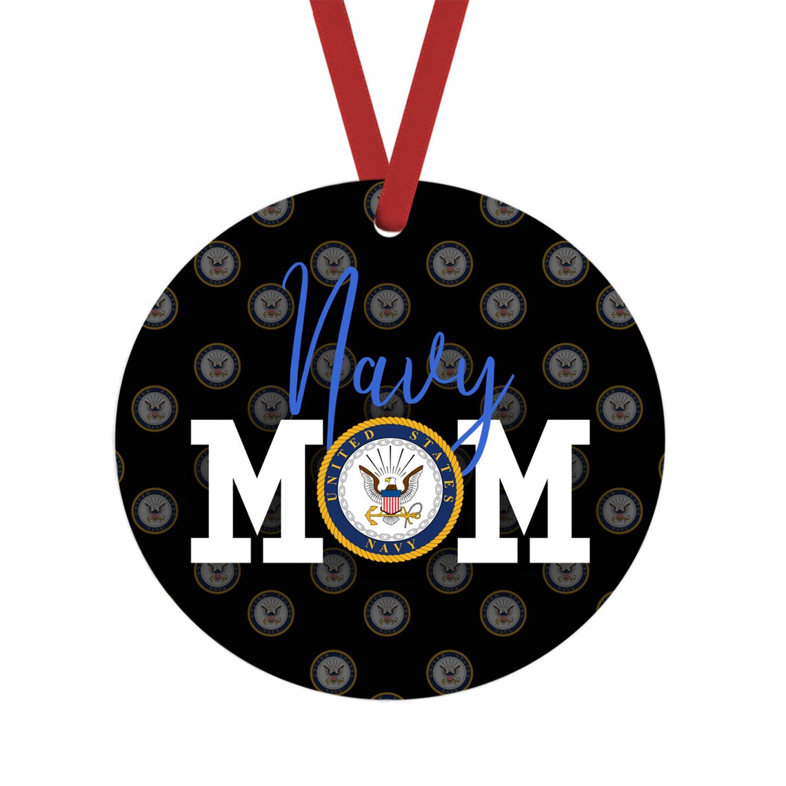 Navy Mom Aluminum Ornament image 0