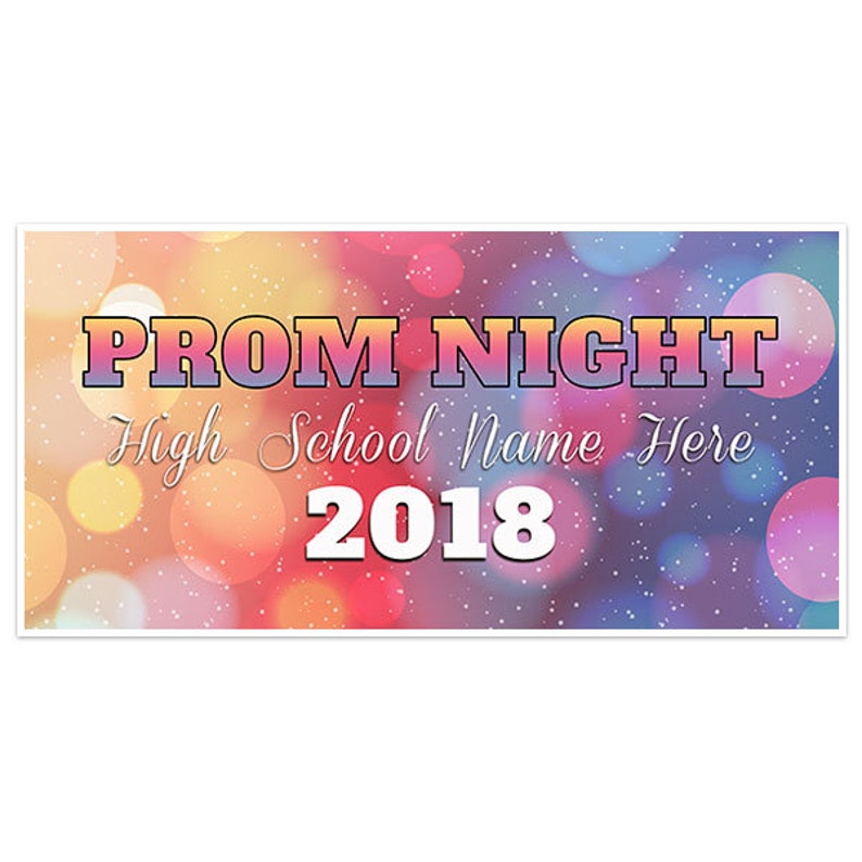 Colorful Bokeh Prom School Dance Party Banner