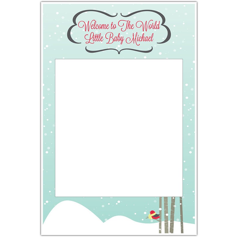 Winter Baby Shower Selfie Frame Poster