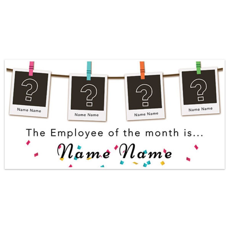 Polaroid Employee Of The Month Business Banner Etsy