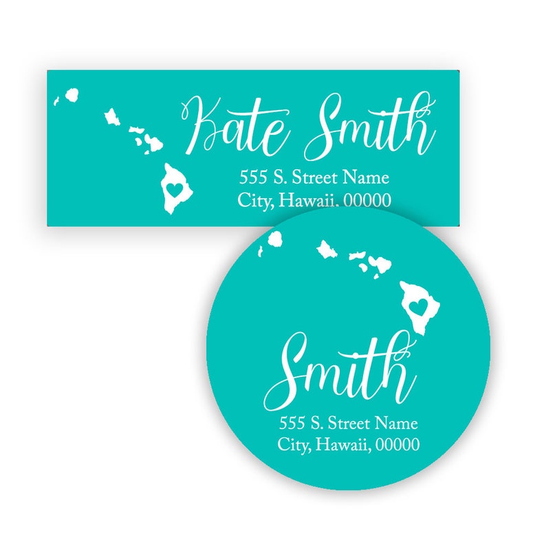 Hawaii Return Address Label Custom Stickers Etsy