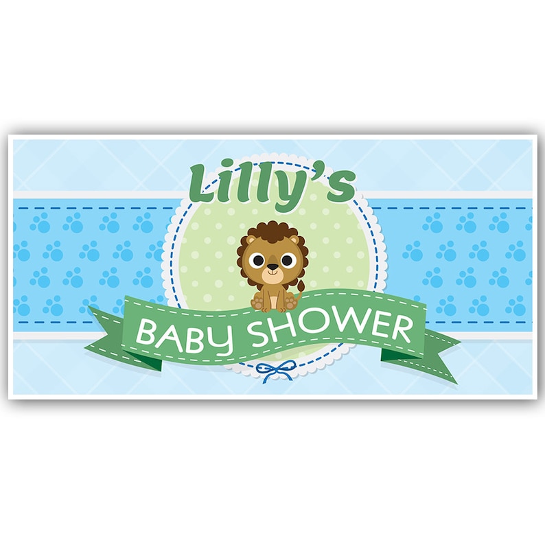 Cute Lion Baby Shower Personalized Banner