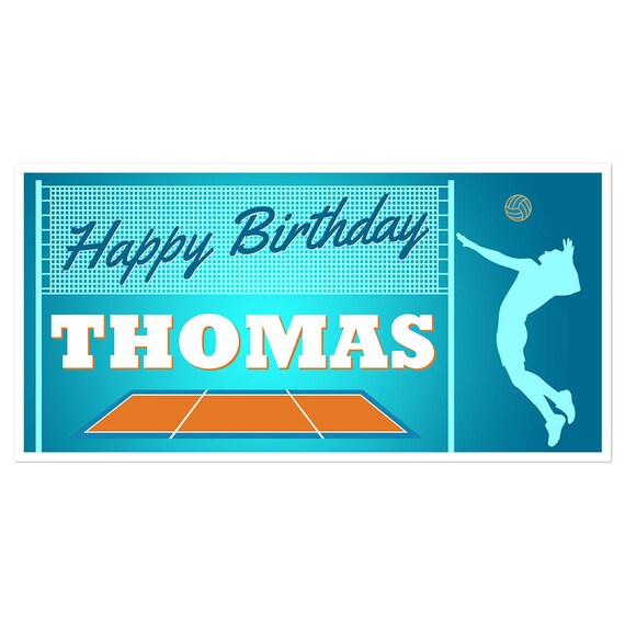 Volleyball Field Birthday Banner Personalized Custom Party Etsy