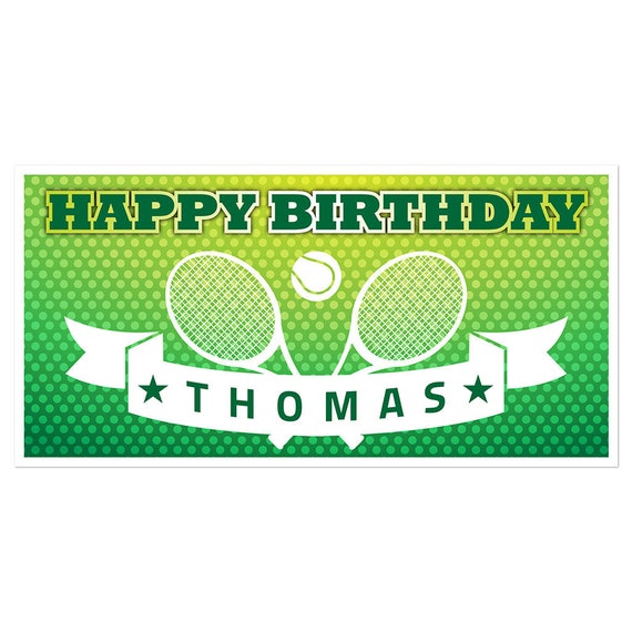 Personalized Tennis Birthday Banner Party Decoration Etsy