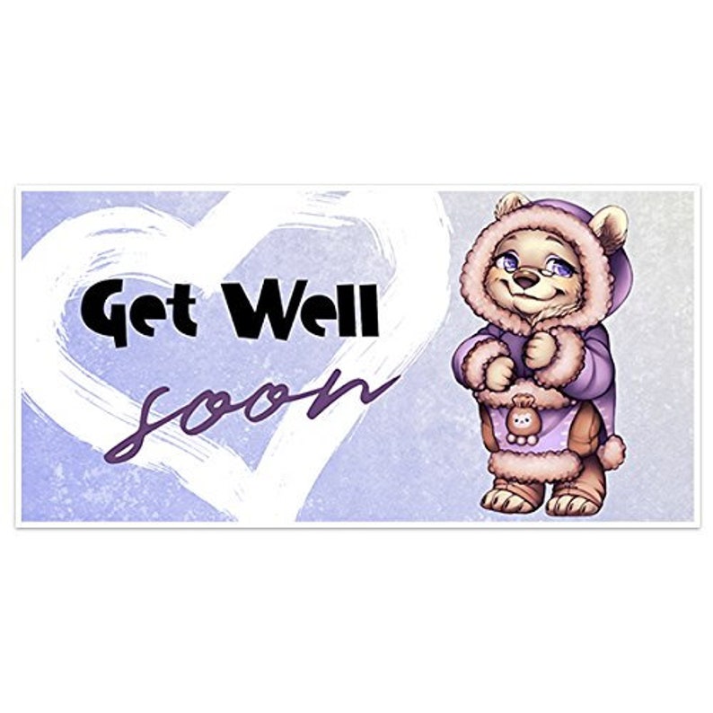 Bear Get Well Soon Banner Party Decoration