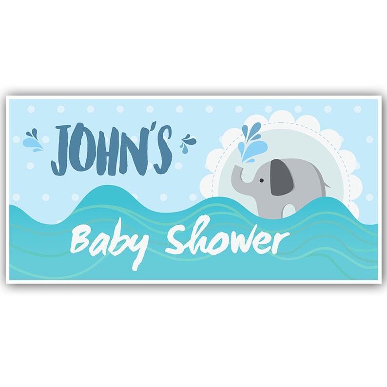 Elephant in the Sea Baby Shower Personalized Banner