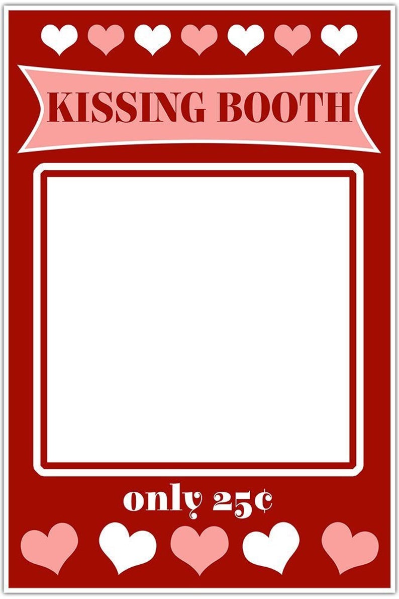 Valentine's Day Kissing Booth Selfie Frame Photo Prop Etsy